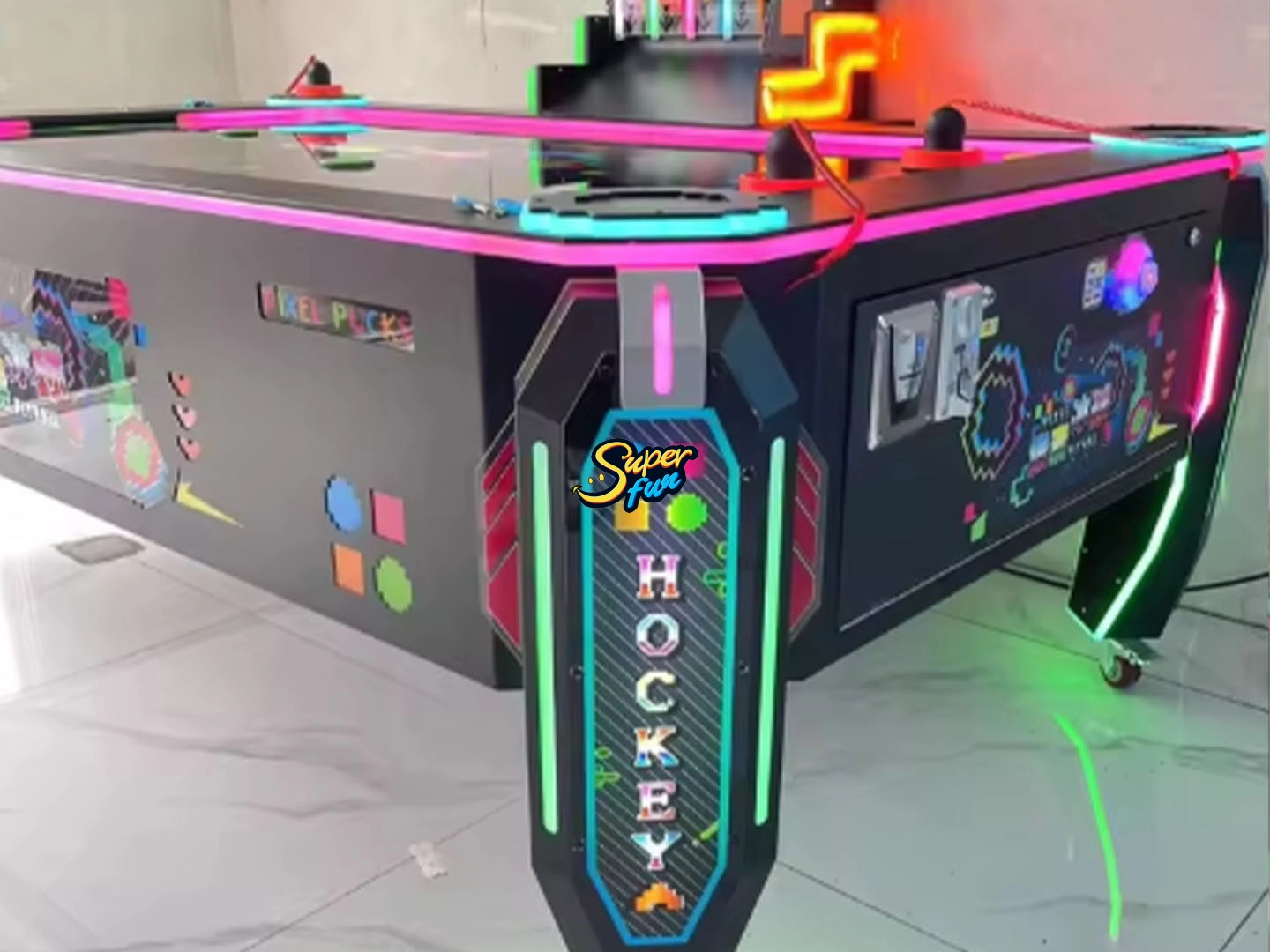 Pixel-Flyball-–-Pixel-Style-Air-Hockey-Machine - Superfun Pixel Flyball – Pixel Style Air Hockey Machine - Superfun