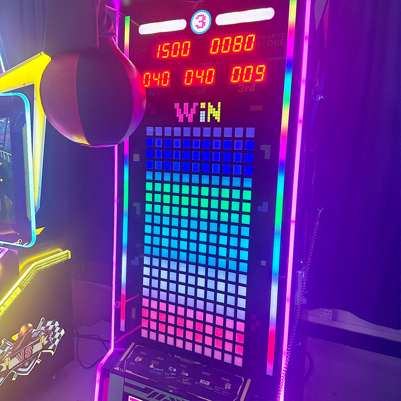 Neon Punch Boxing Machine–Coin Operated Boxing Arcade Game with Stunning LED Lighting-01 - Superfun