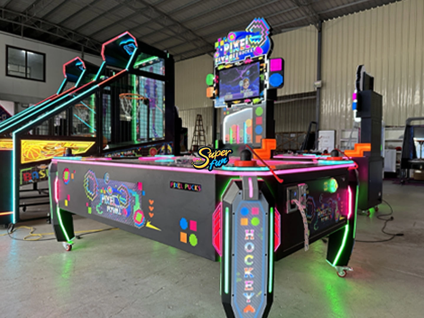 Pixel-Style-Air-Hockey-Machine - Superfun Pixel Style Air Hockey Machine - Superfun