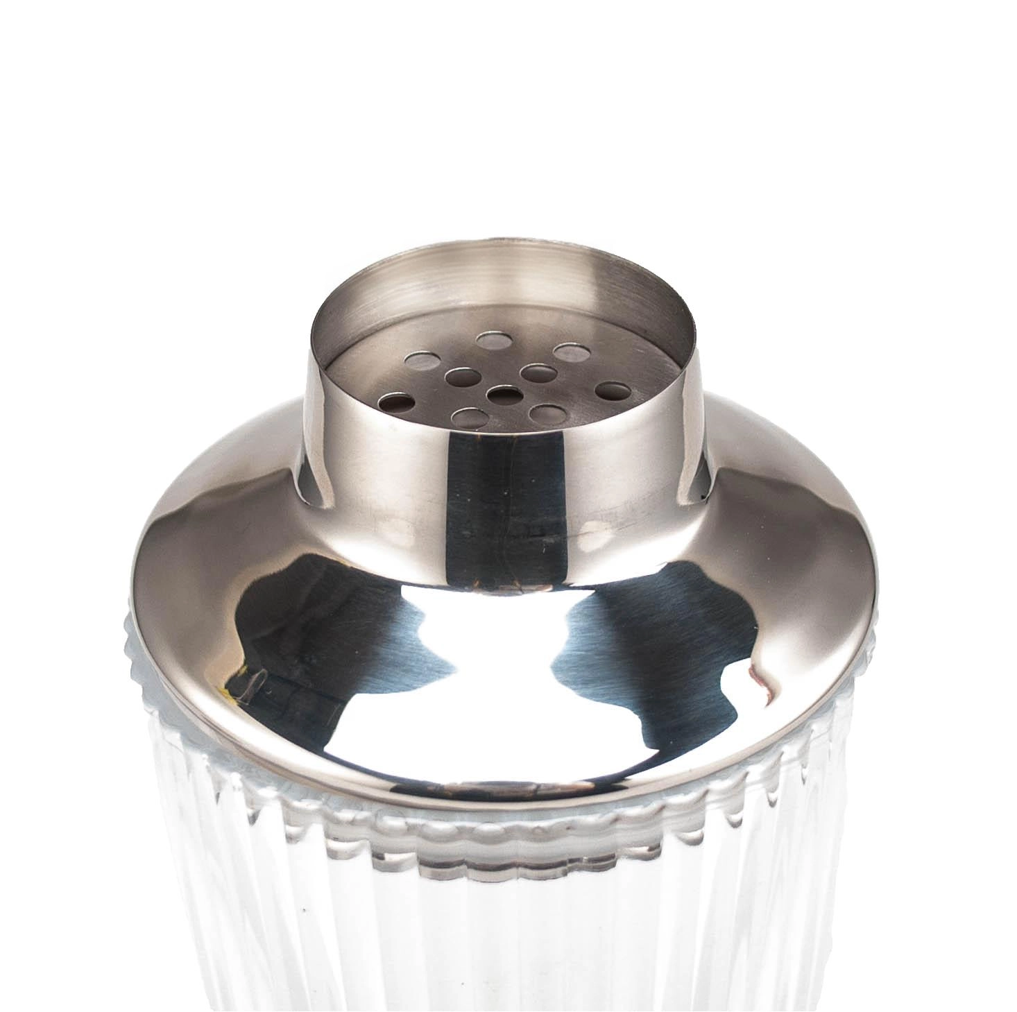 Glass Cocktail Shaker, Martini Shaker with Strainer for Bars, Whiskey, Cocktails 14oz (Silver) 4