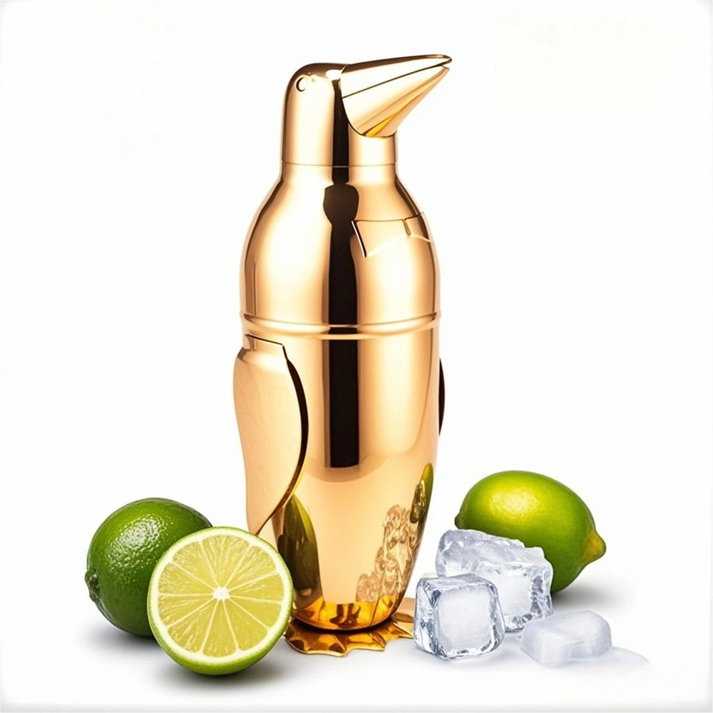 Penguin Cocktail Shaker with Strainer, Stainless Steel Cobbler Shaker for Margaritas, Whiskey Sours & Other Cocktails 3