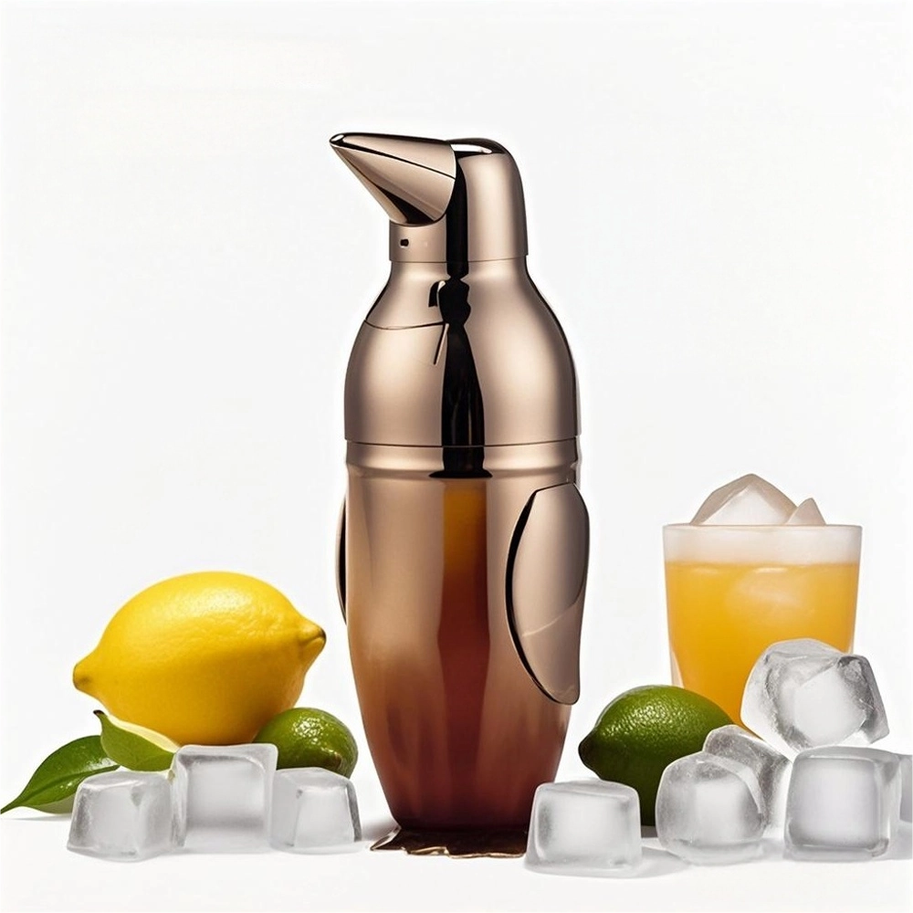 Penguin Cocktail Shaker with Strainer, Stainless Steel Cobbler Shaker for Margaritas, Whiskey Sours & Other Cocktails 6