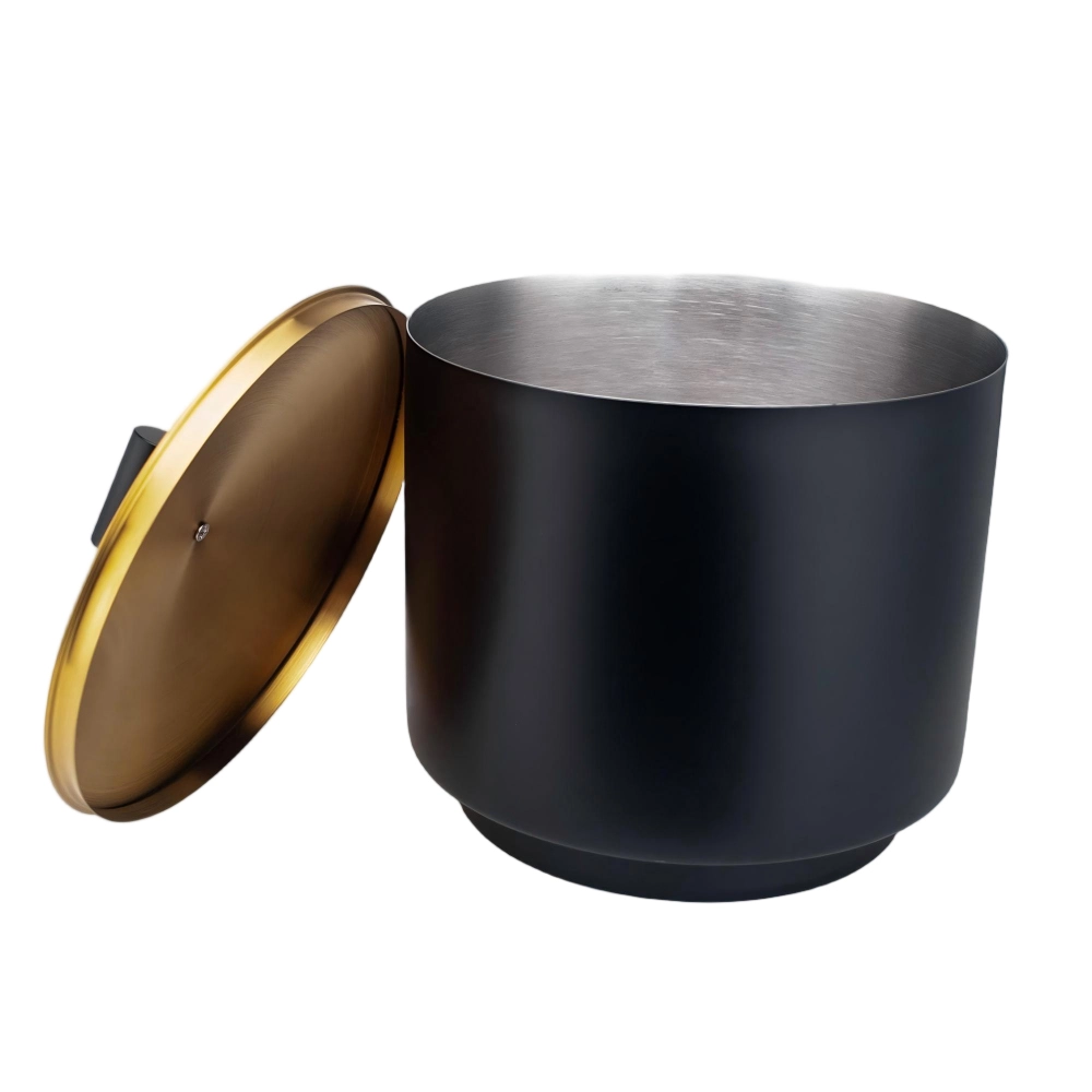 Black Gold Stainless Steel Champagne Bucket with Lid for Party 3L Bar Cart Accessories Keep Drinks Chilled 5
