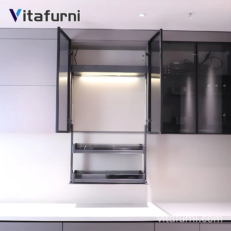 automatic drop down shelf mechanism - Vitafurni