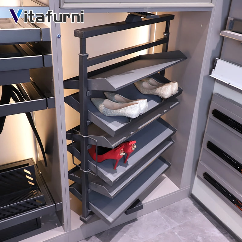 Built-in Revolving Shoe System for Closet - Vitafurni