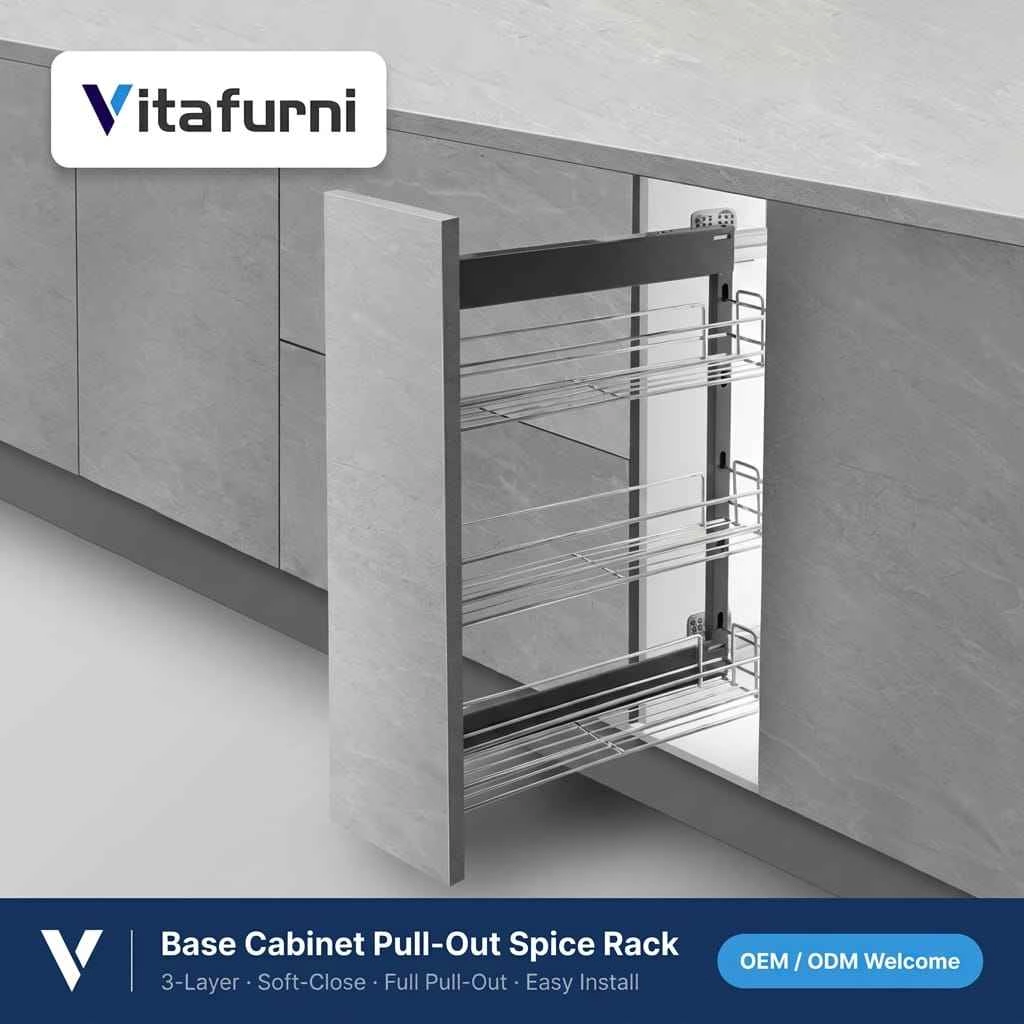 chrome wire cabinet pull out (2) - Vitafurni