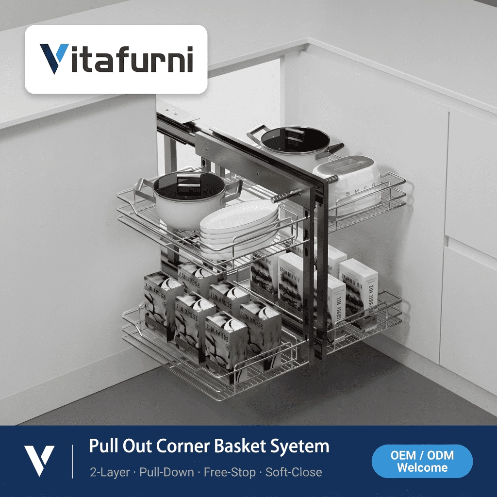 chrome wire corner basket (4) - Vitafurni
