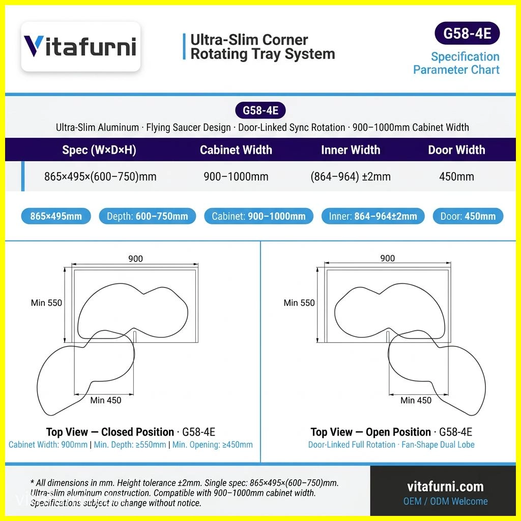 corner rotating tray system (1) - Vitafurni