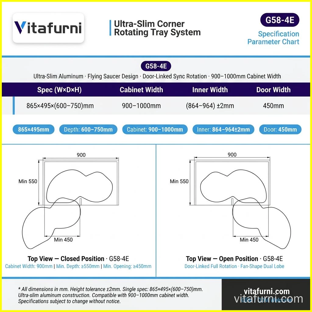 corner rotating tray system (1) - Vitafurni
