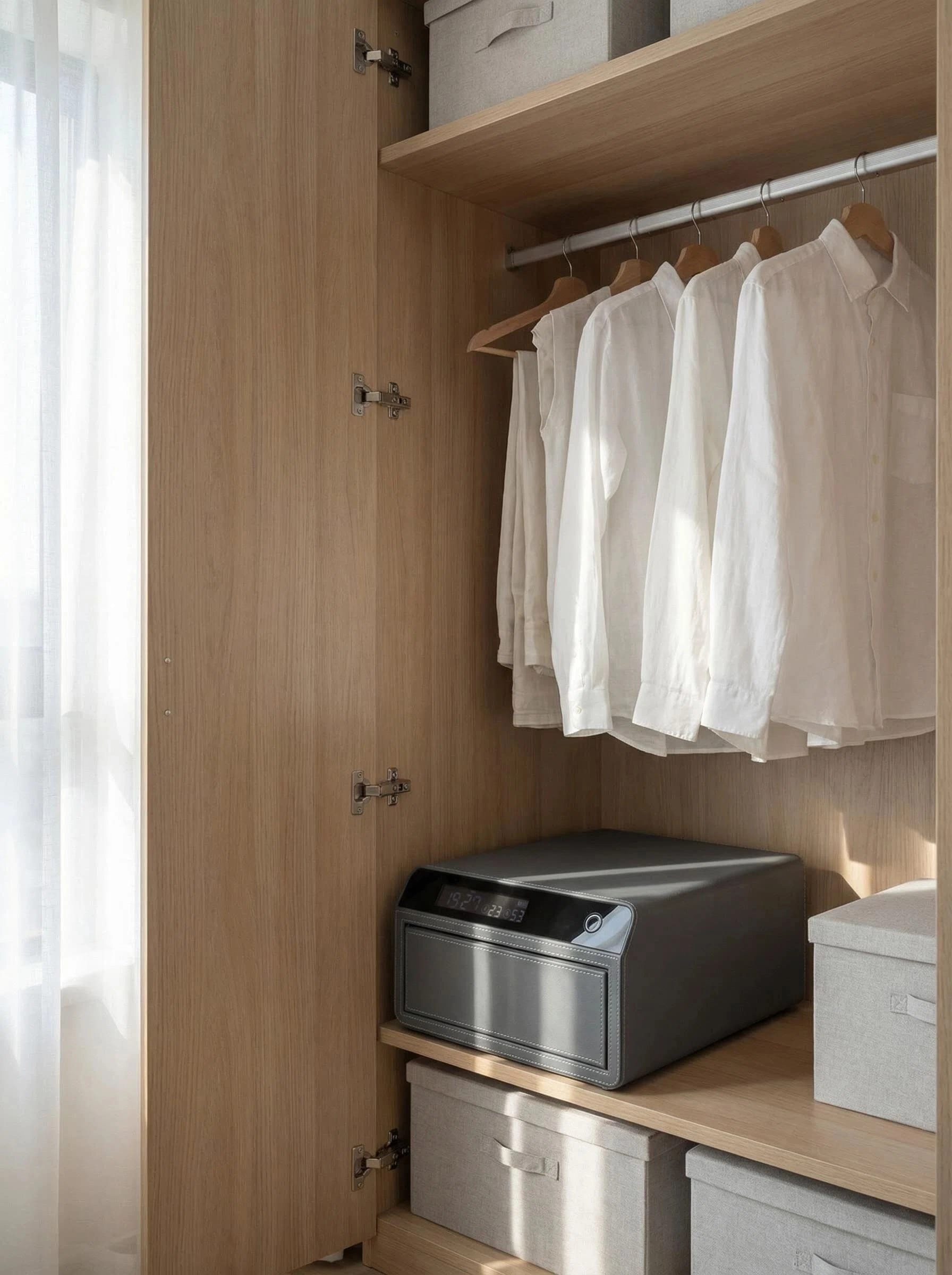 Dual-Access Fingerprint & Keypad Jewelry Safe - Vitafurni