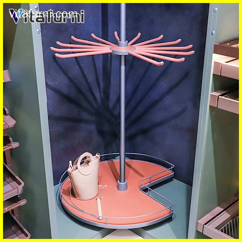 Integrated Trousers and Tie Rotating Rack - Vitafurni
