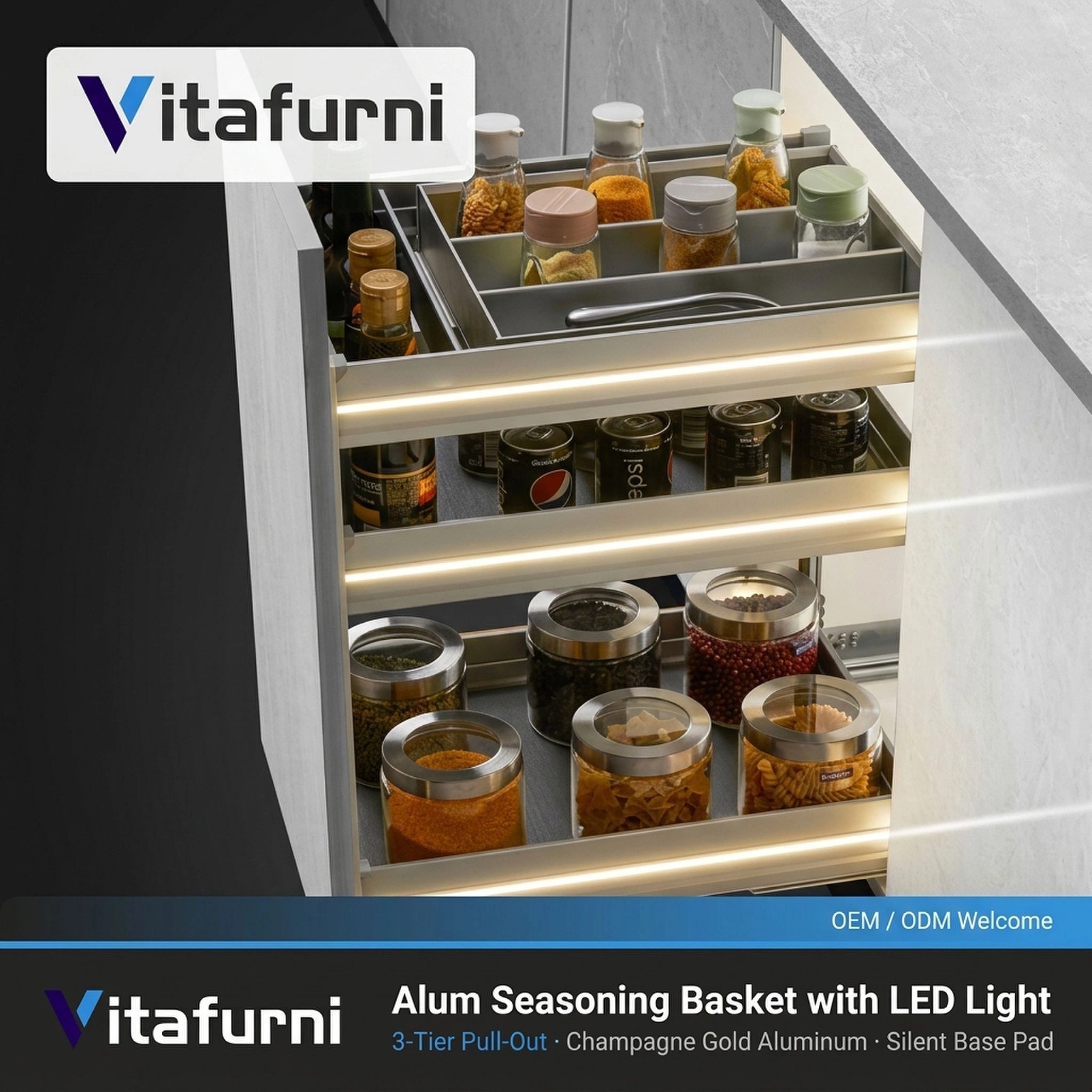 Kitchen Pull-Out Basket (2) - Vitafurni
