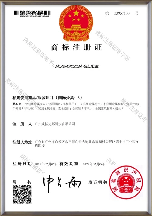 MUSHROOM-GLIDE-Trademark-Registration-Certificate - Vitafurni