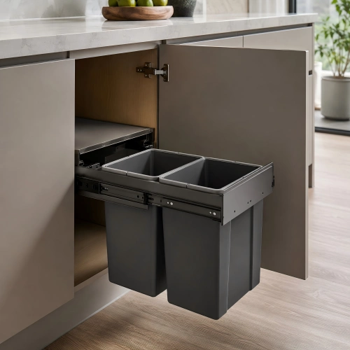 Pull Out Dual Kitchen Waste Bin - Vitafurni