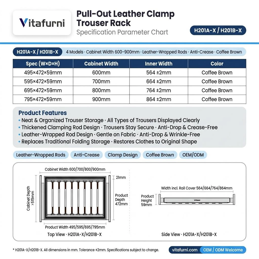 pull out trouser rack clamp (1) - Vitafurni