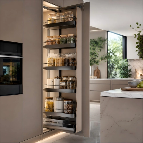Rotating Tall Cabinet Pantry Unit - Vitafurni