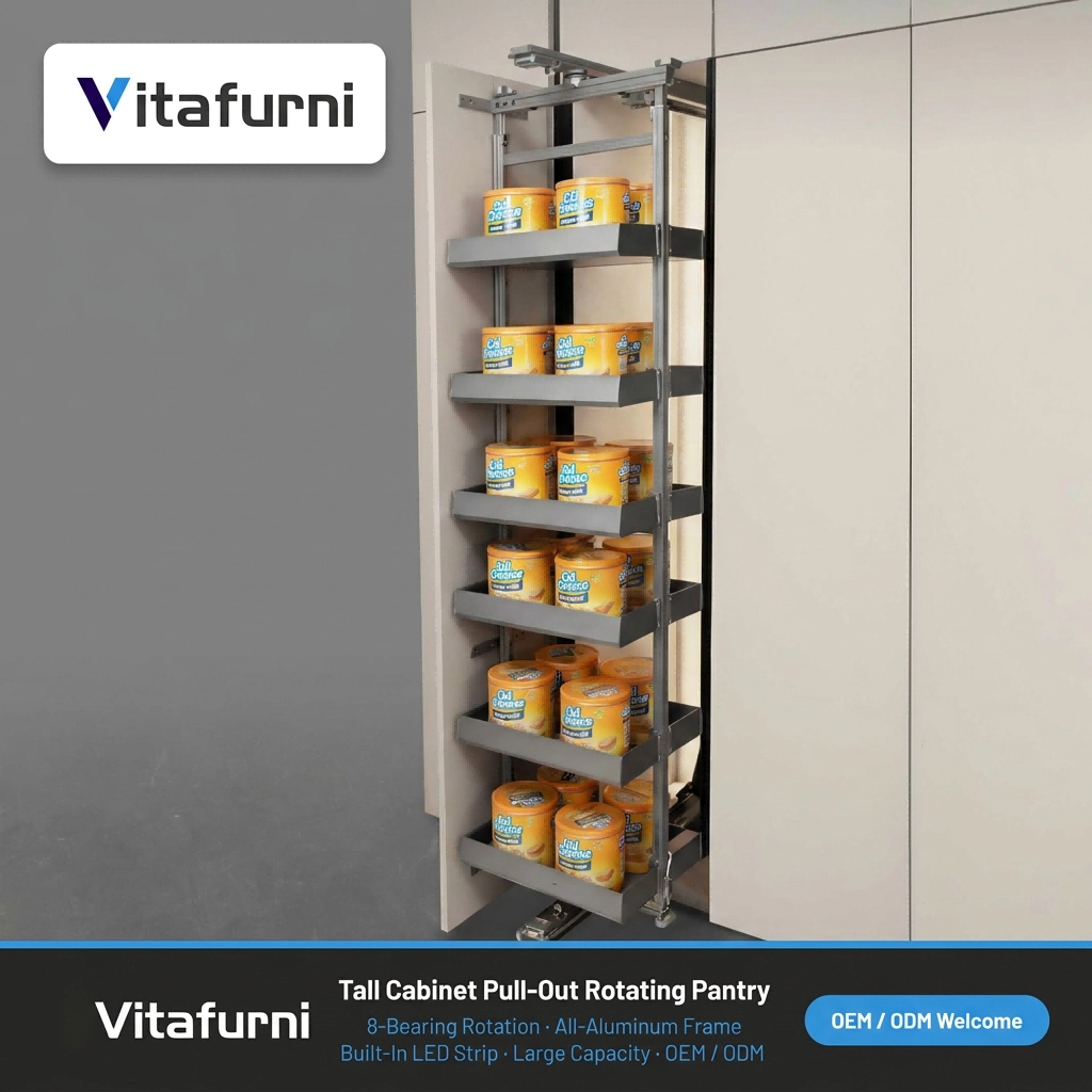Rotating Tall Pantry (3) - Vitafurni