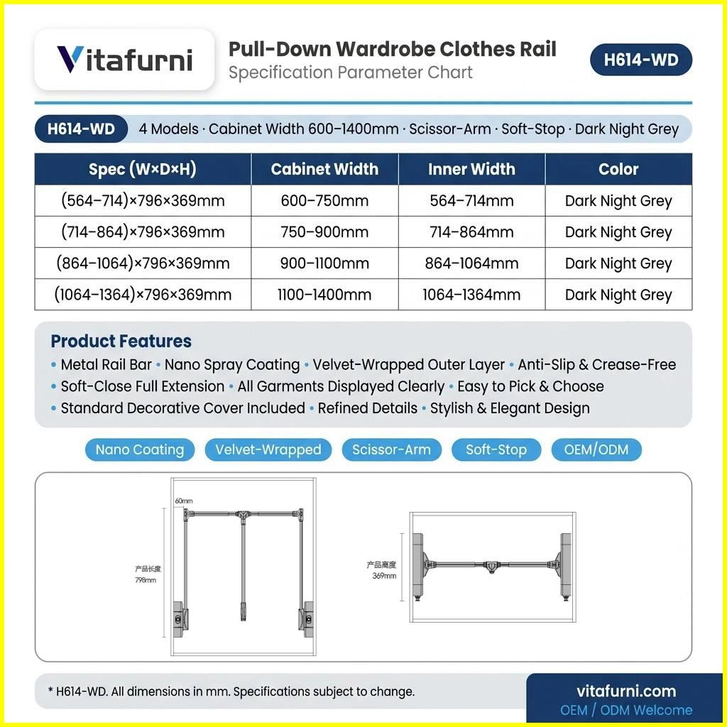 scissor arm wardrobe rail (2) - Vitafurni