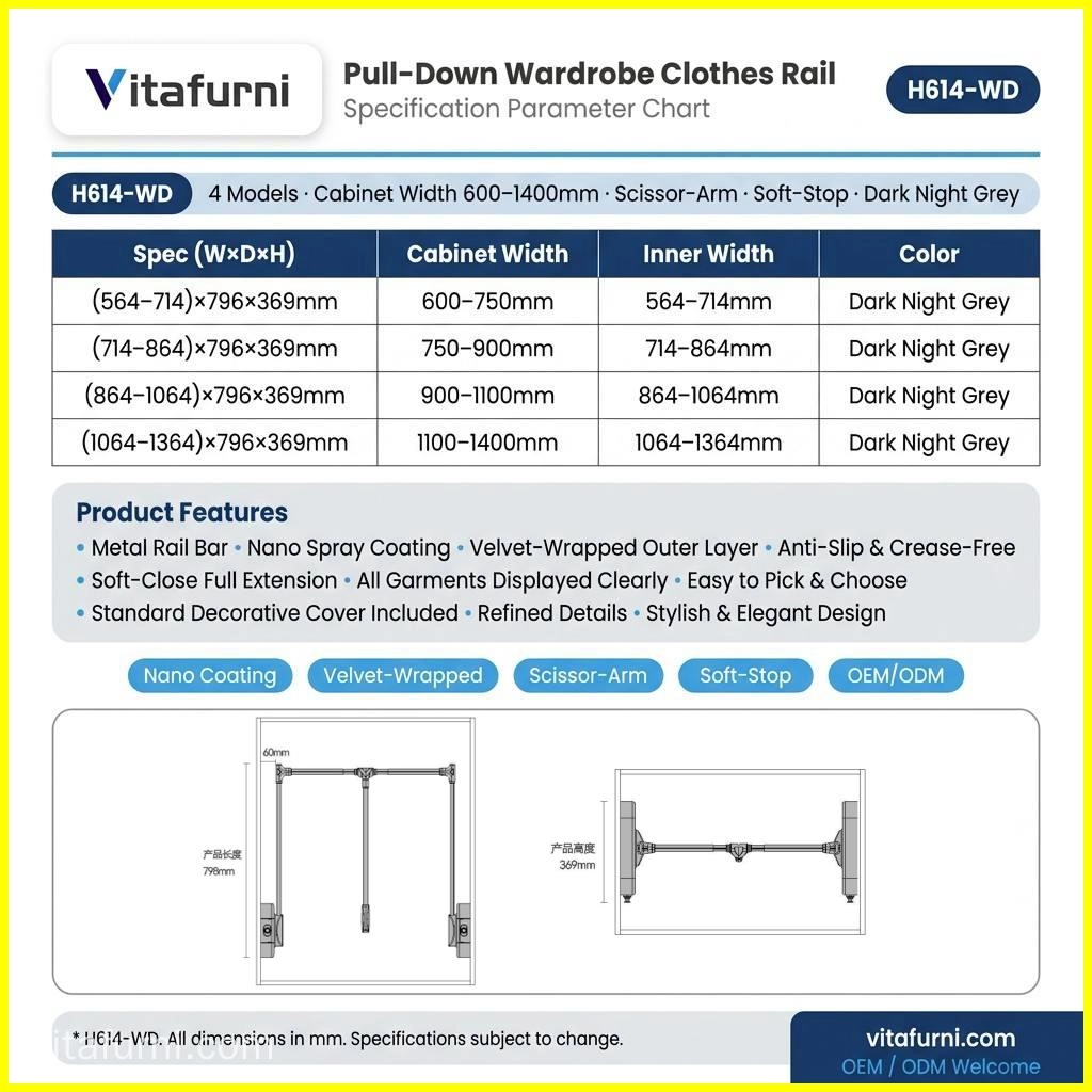 scissor arm wardrobe rail (2) - Vitafurni
