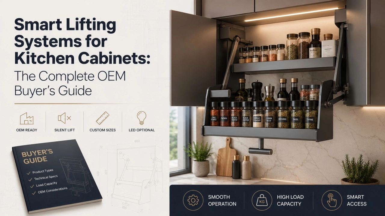 Smart lifting system for kitchen spice cabinets with OEM buyer's guide. - Vitafurni