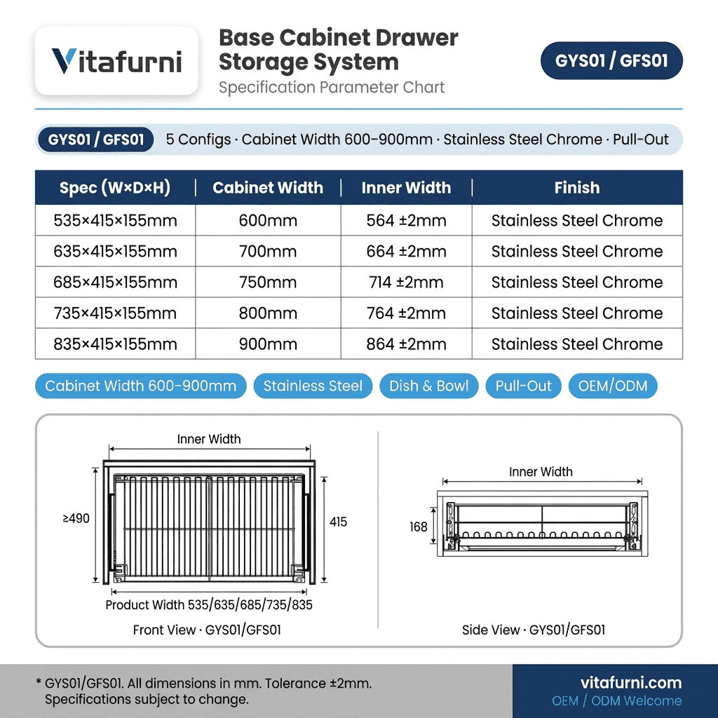 stainless steel drawer basket (4) - Vitafurni