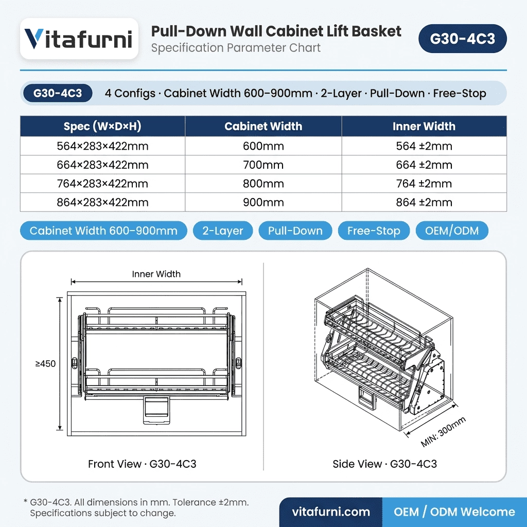 upper cabinet pull out basket (3) - Vitafurni