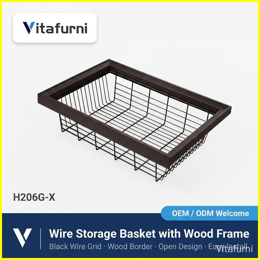 wire storage basket aluminium frame (2) - Vitafurni