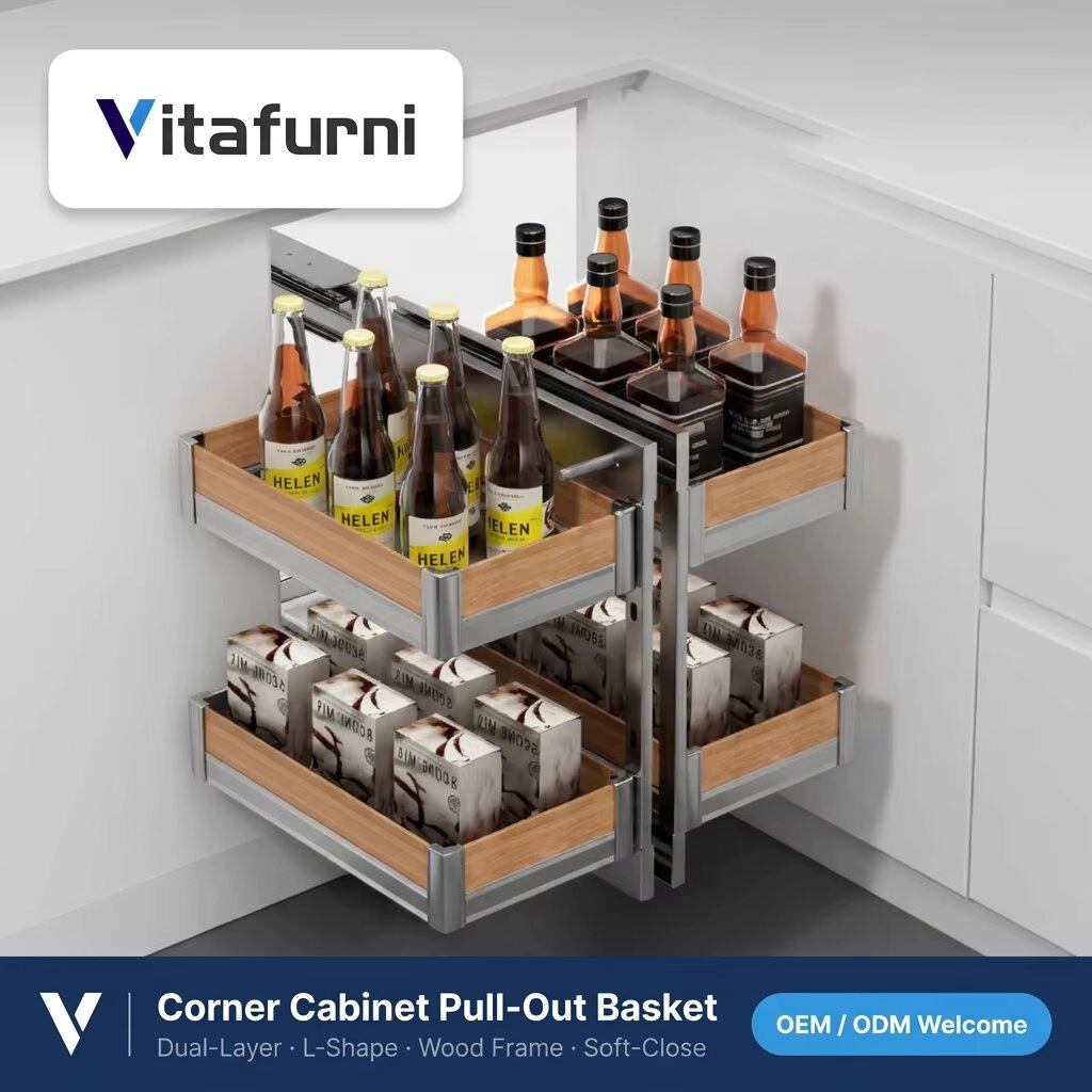 wood corner cabinet basket (2) - Vitafurni
