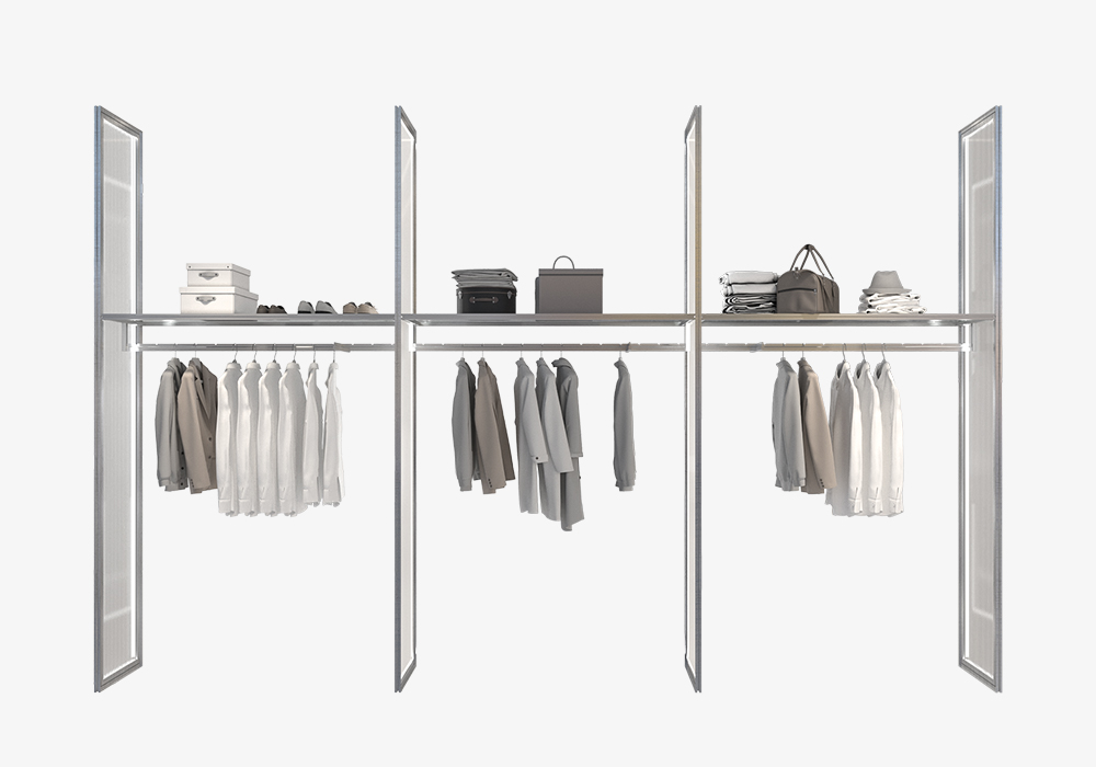 silver clothing rack