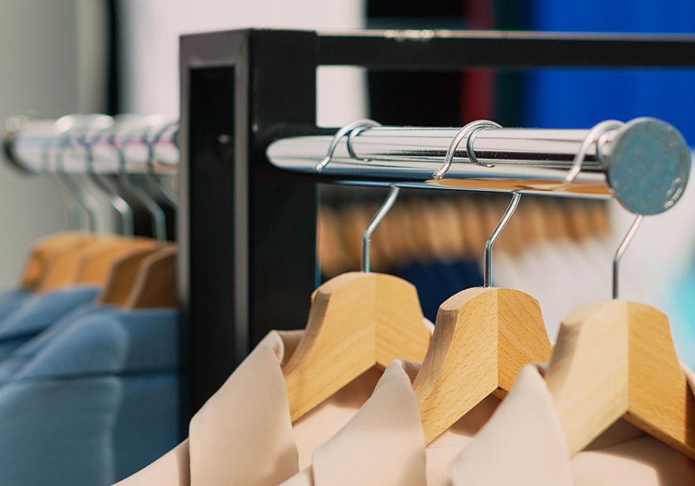 gold clothing rack