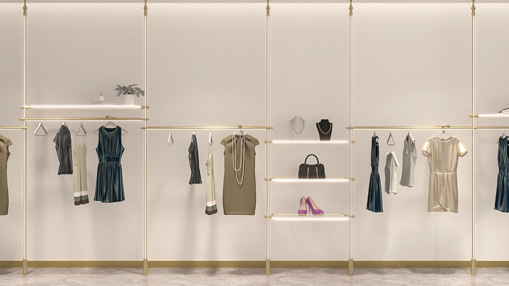 gold clothing rack
