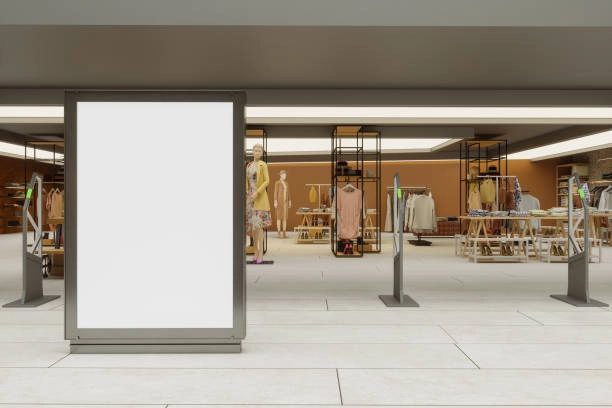 Blank-boutique-apparel-display-sign. Blank boutique apparel display sign.