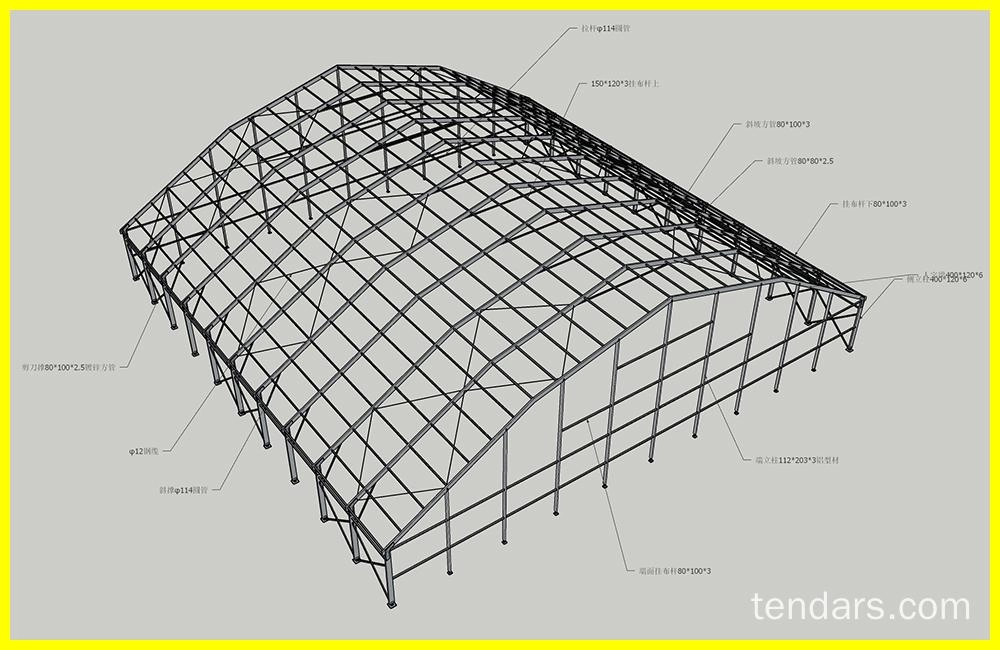 Estructura de tienda poligonal