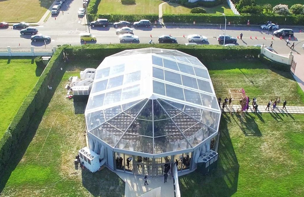 Carpa de diamante transparente