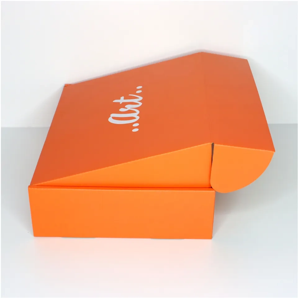Luxury orange corrugated clothing packaging box - QianXun
