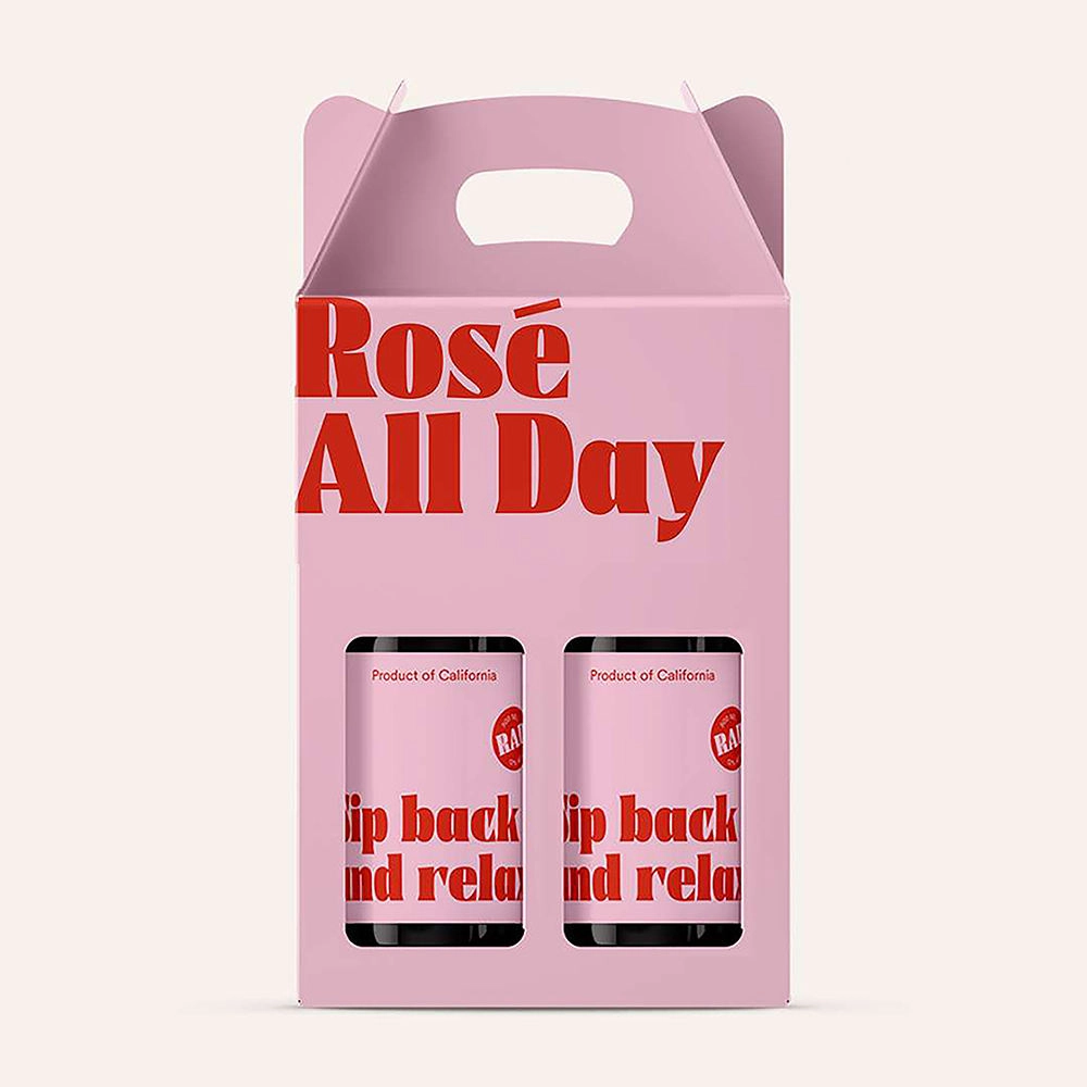 Gable box for wine packaging with roof style lid - QianXun