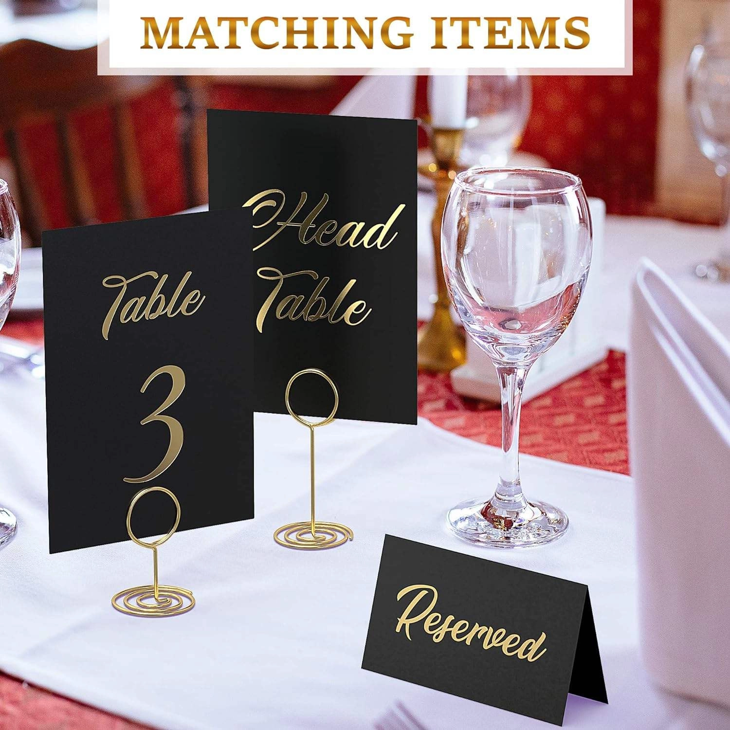 Gold foil table number cards for reception use - QianXun