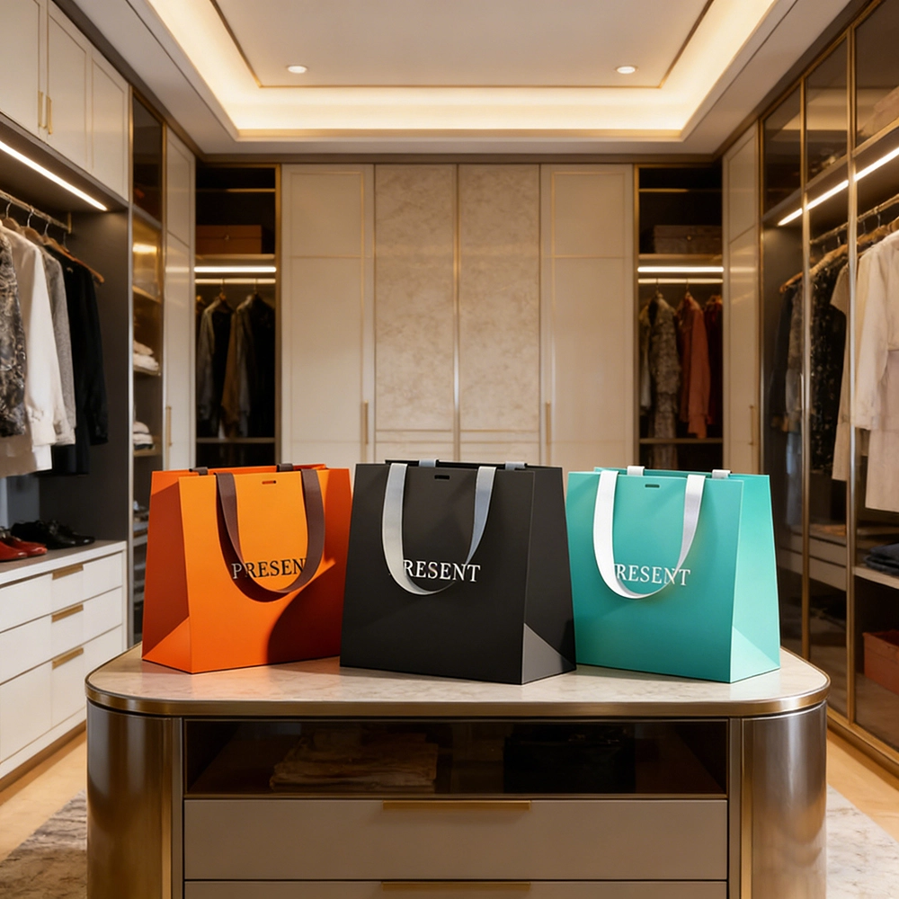 Stylish custom paper bags for brand packaging - QianXun