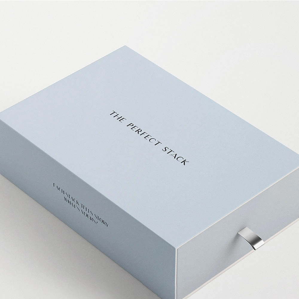 Custom luxury drawer gift box blue coated paper - QianXun