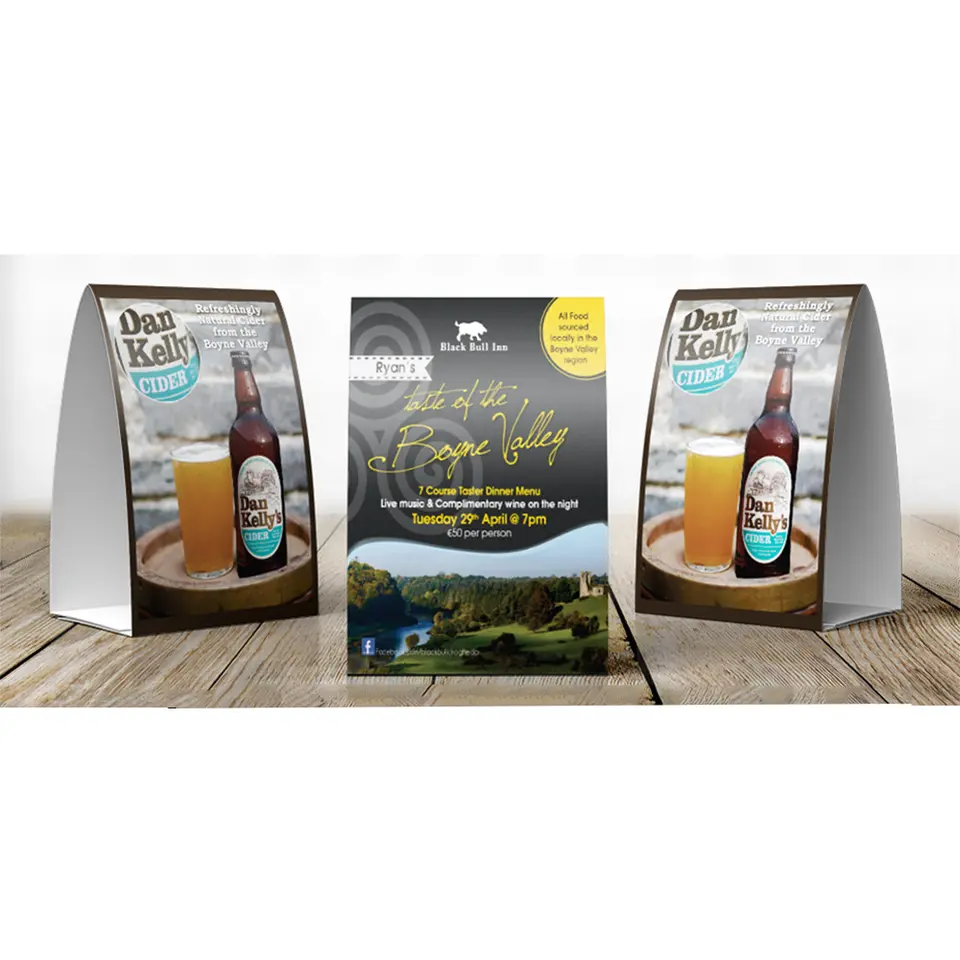 Double-sided table triangle cards brand marketing