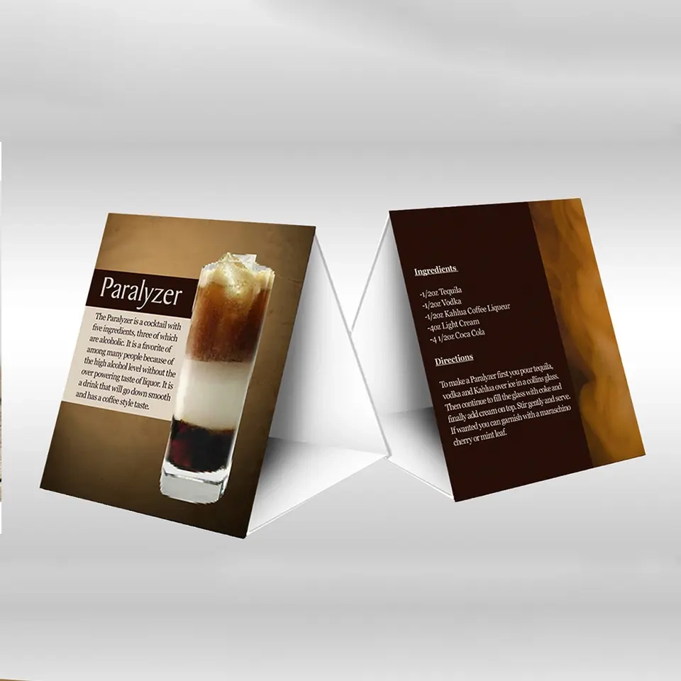Custom paper table cards: triangular desktop display - QianXun