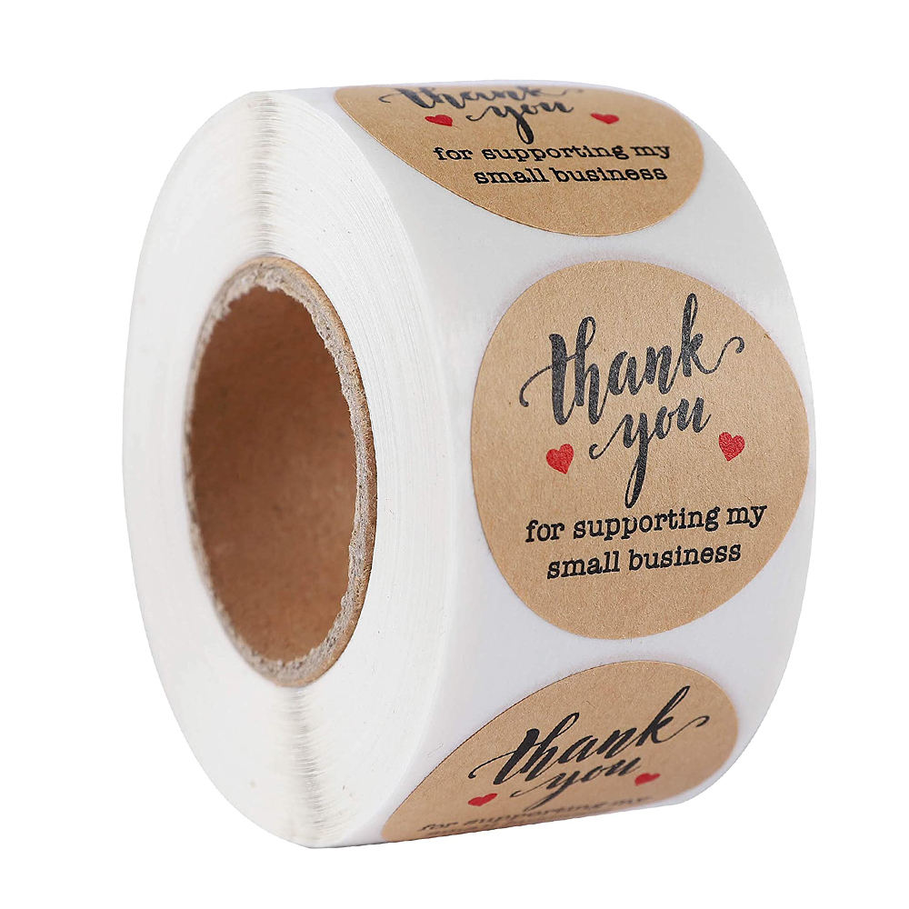 Round paper sticker roll for branding packaging