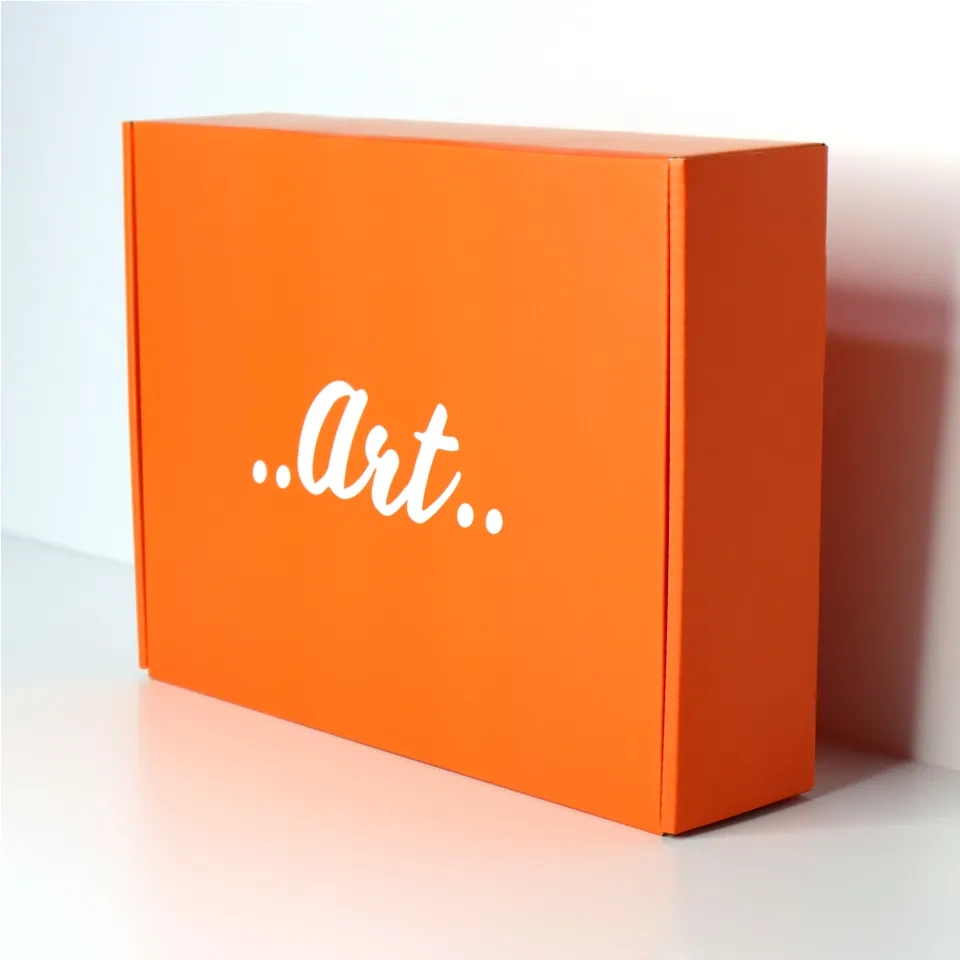 Luxury orange cardboard clothing packaging box - QianXun