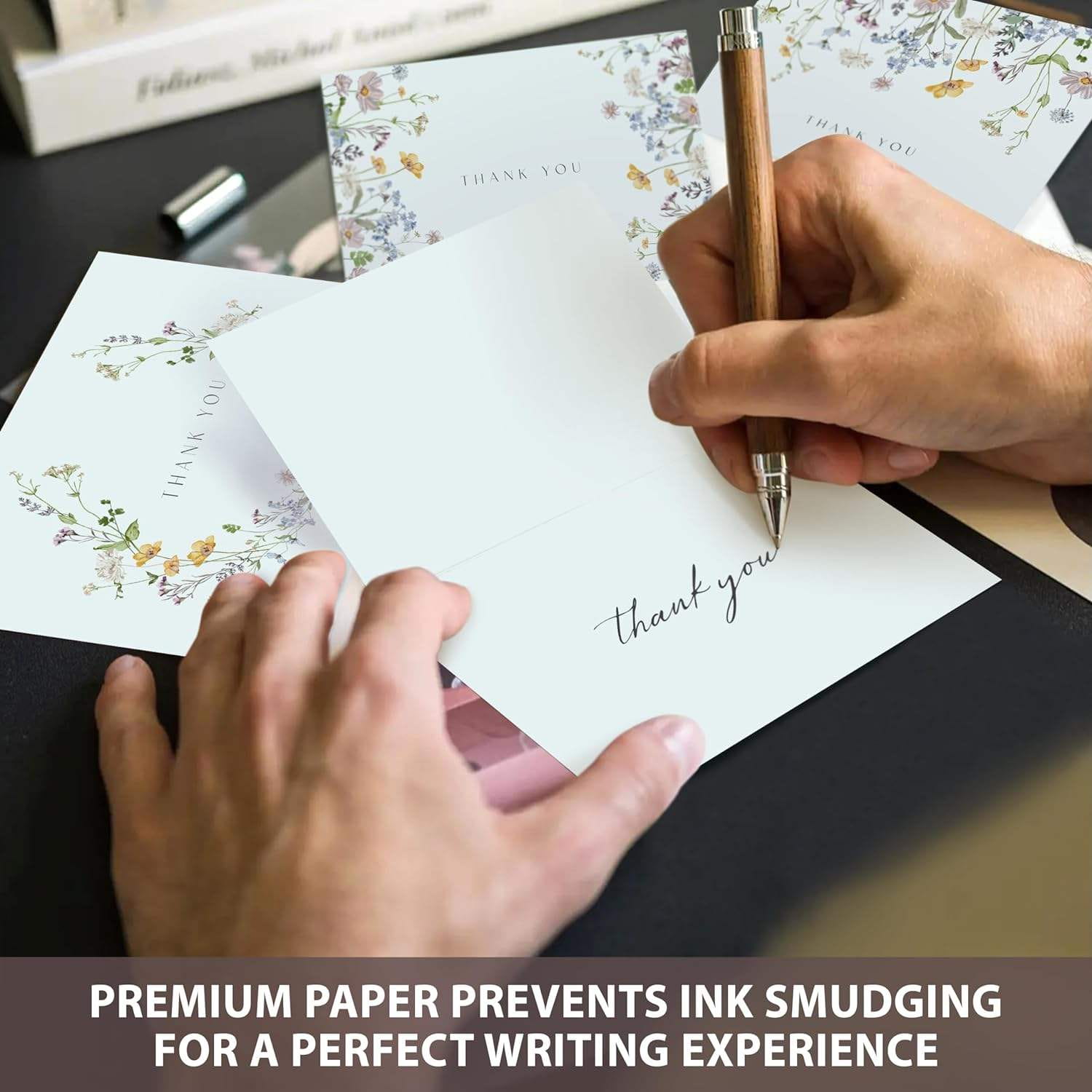 Custom 4x6 paper thank-you cards with kraft set