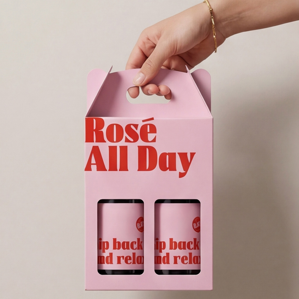 Creative wine gift packaging box with logo print