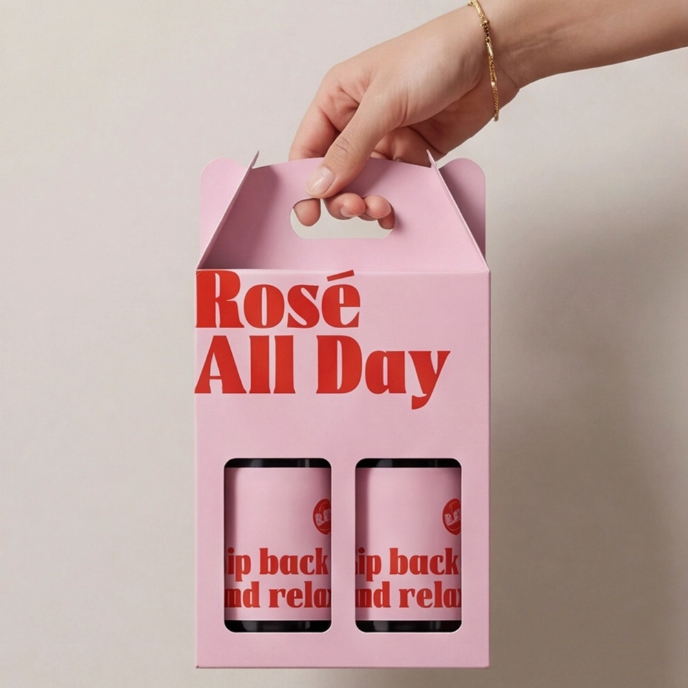 Creative wine gift packaging box with logo print - QianXun