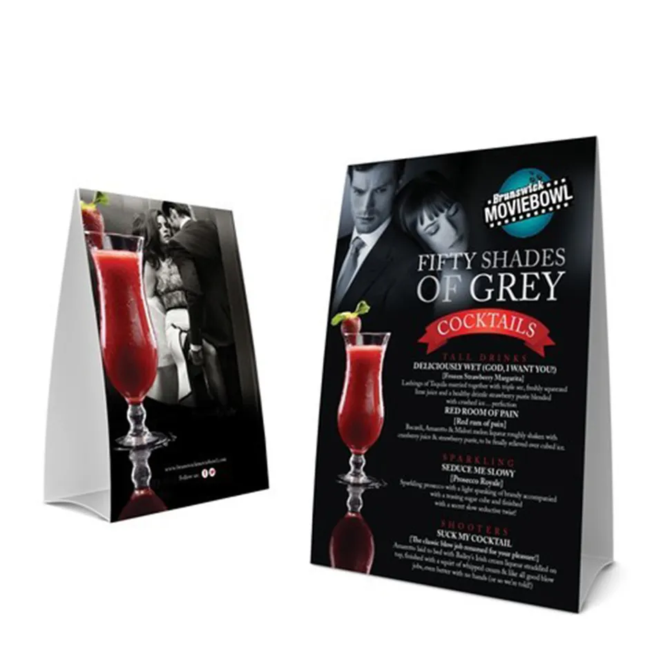 Art paper table tent cards double-sided promotion