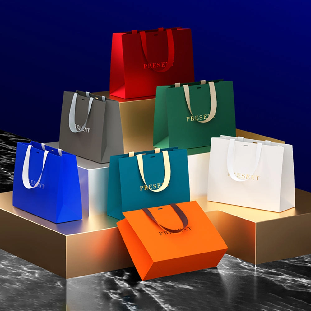 Colorful paper gift bags with strong handles - QianXun