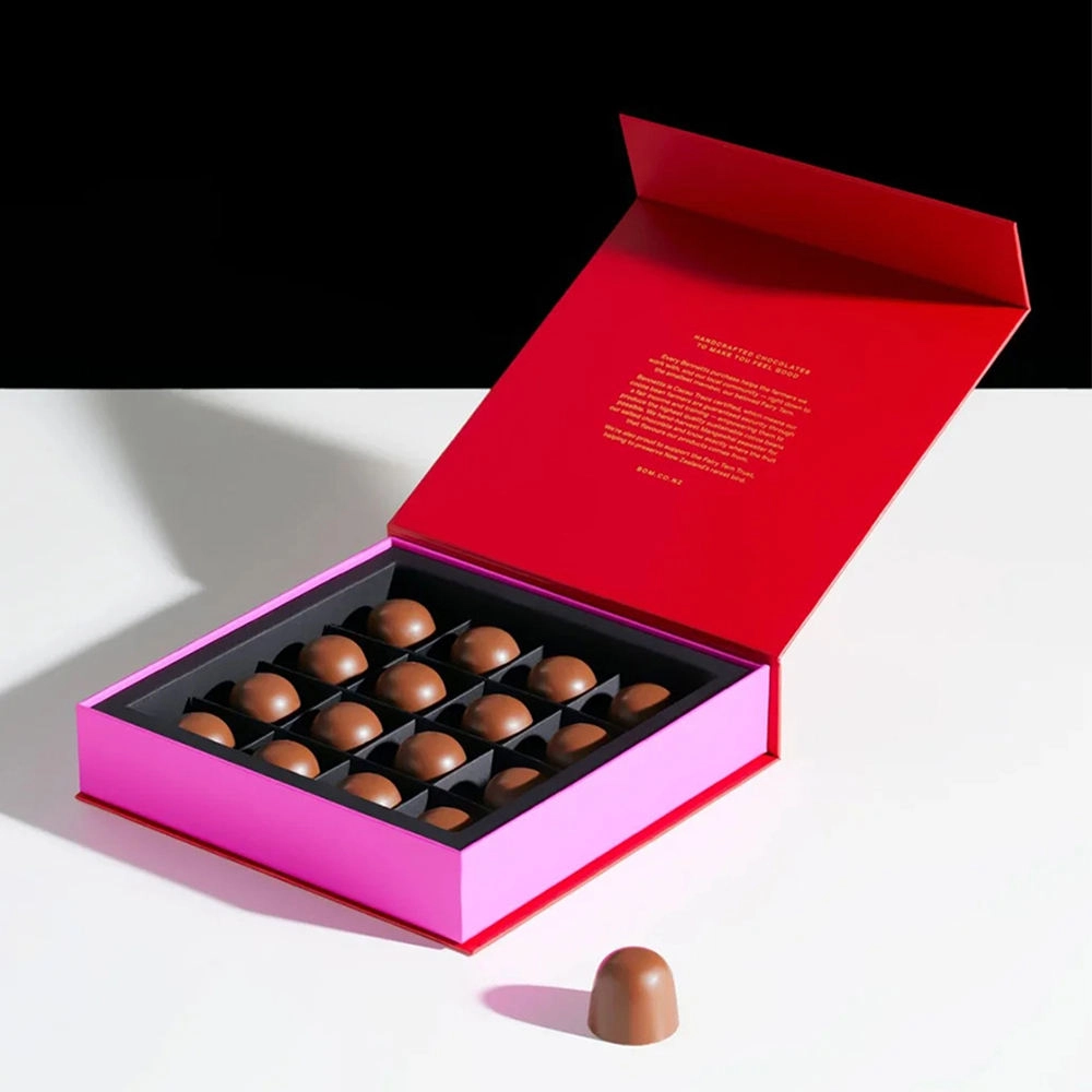 Rigid cardboard box with tray for chocolate packaging - QianXun