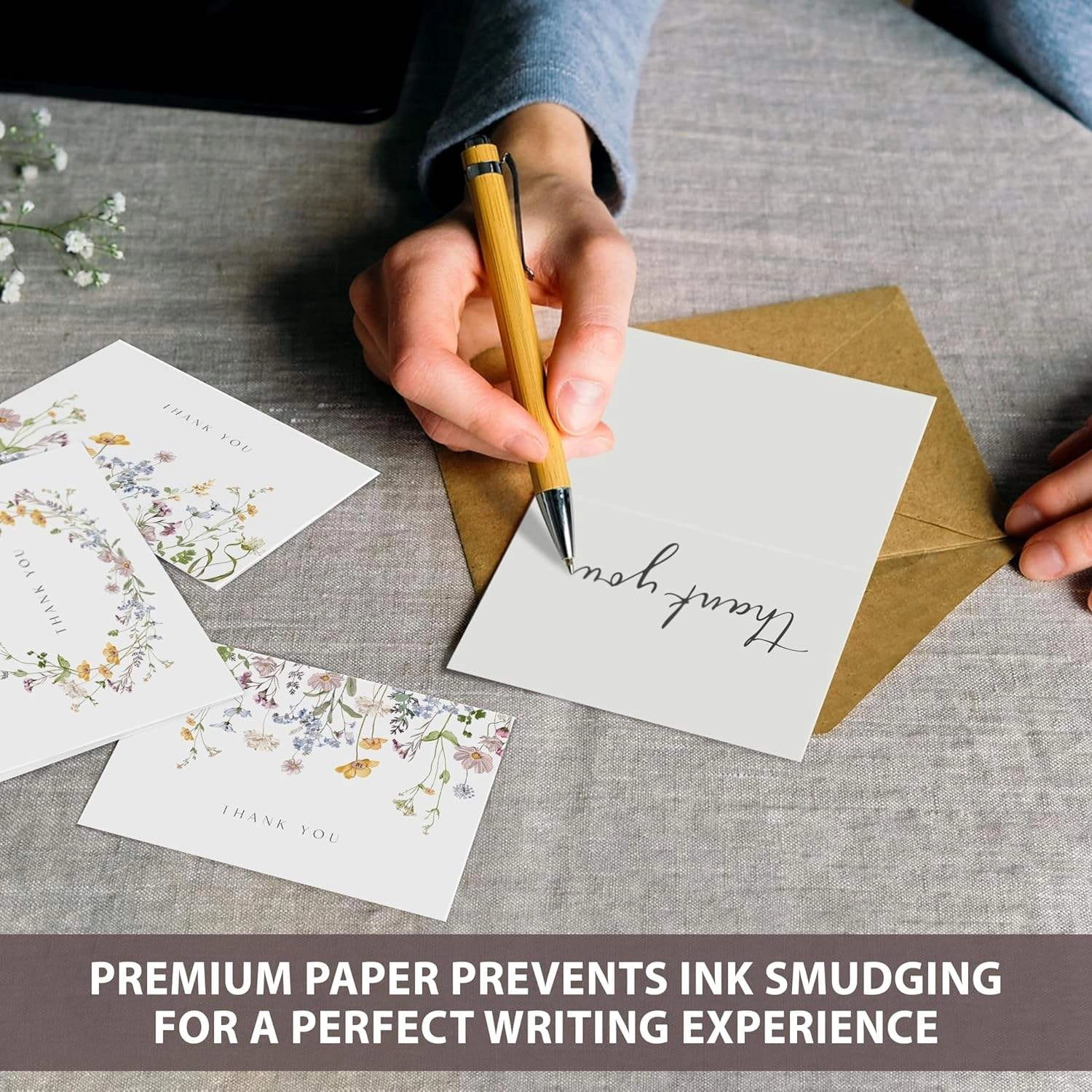 4x6 thank-you cards with natural kraft envelopes - QianXun